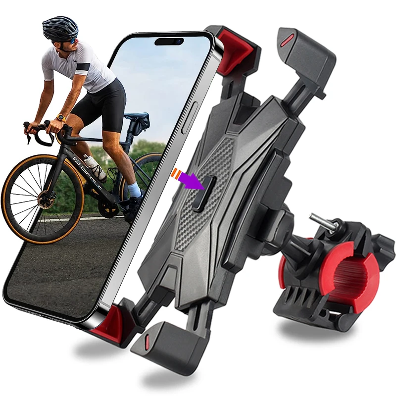 

Universal Bike Phone Holder 360° View Bicycle Phone Holder for 4.5-6.8 Inch Mobile Phone Stand Shockproof Bracket GPS Clip