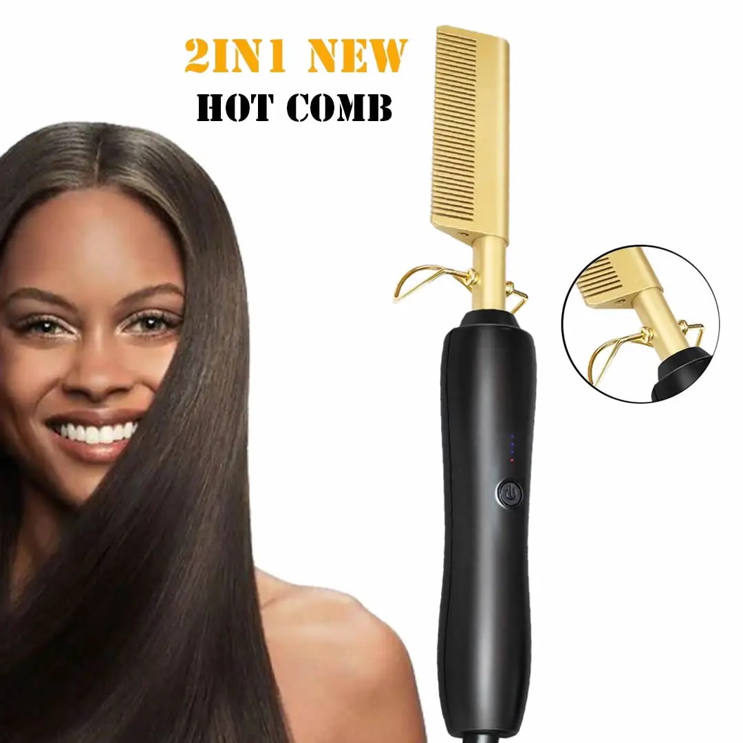 

Hot Heating Comb Flat Irons Straightening Brush Hot Heating Comb Hair Straight Styler Corrugation Curling Iron Hair Curler Comb