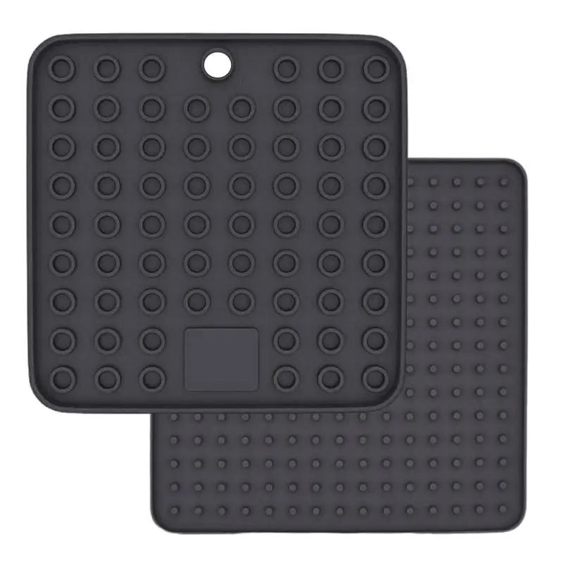 

Grey Table Silicone Trivet Mats Heat-resistant Trivet Mat For Kitchen Hot Pads Thick Countertop Mat For Hot Dish Non-Slip And