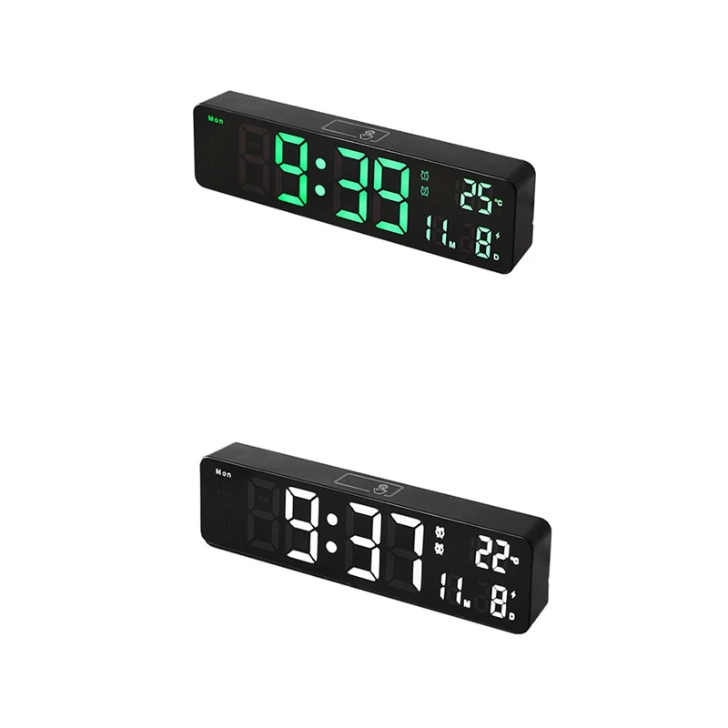10 Inch LED Digital Alarm Clock Temperature Date Display Wal