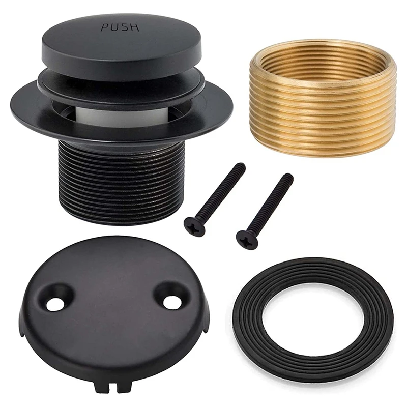 

Drain Tub Drain Kit With Two-Hole Faceplate,Bathtub Drain Set Coarse Brass Chrome