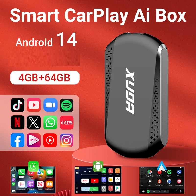 

XUDA CarPlay Ai Box Android 13 SM6125 8 ядер 8G + 128G Smart Android TV Box Беспроводная связь CarPlay Android Auto Поддержка 512 ГБ SD