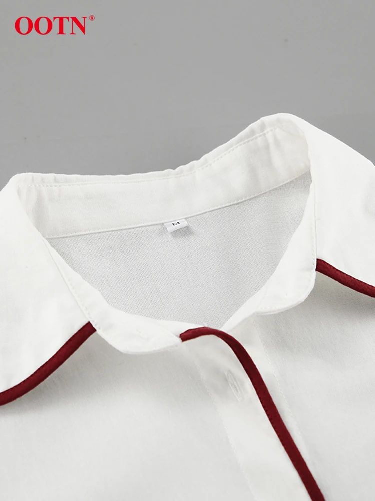 OOTN летние белые хлопковые шорты женские комплекты из 2 предметов модные