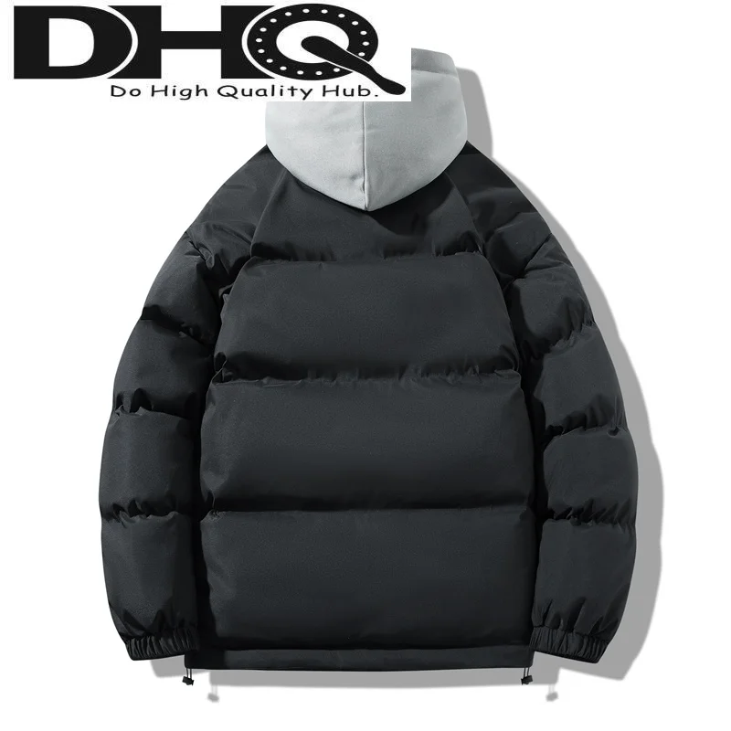 

Japanese Jacket Winter Men 2023 Fashion Hooded Padded Trend Fake Two-pieces Jacket Harajuku Hip Hop Thicken Warm Hooded Parkas