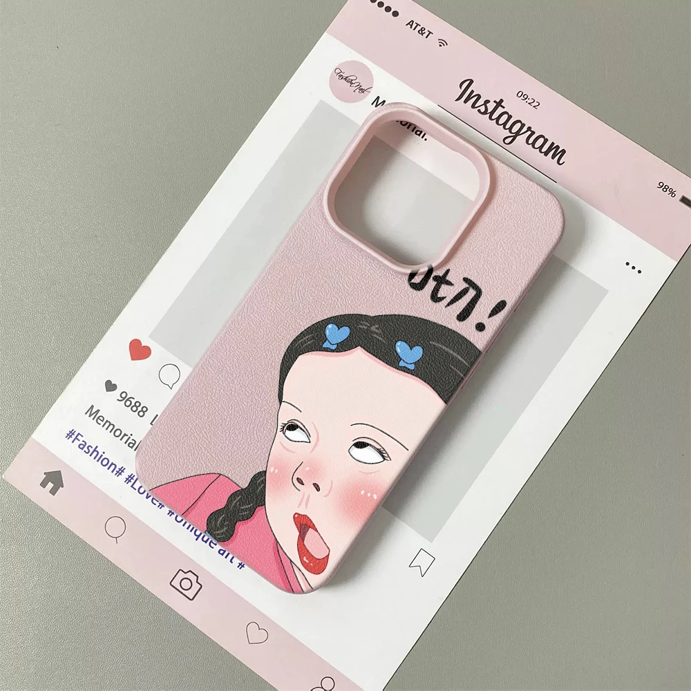 Фото Мягкий чехол для iPhone 11 12 13 14 15 16 17 Pro Max Plus Air с креативным дизайном и забавным изображением милой девушки №5