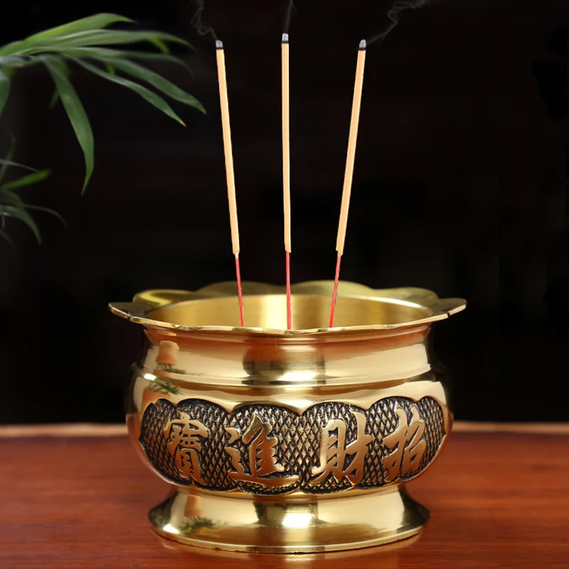 

Gifts Buddhism Fine Copper Buddhist Solemn Temple Decoration Incense Burners for Consecrate Buddha Propitious Censer