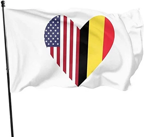 

Half Belgium Flag Half USA Flag Flag Home Garden Outdoor Flag 3x5 Ft