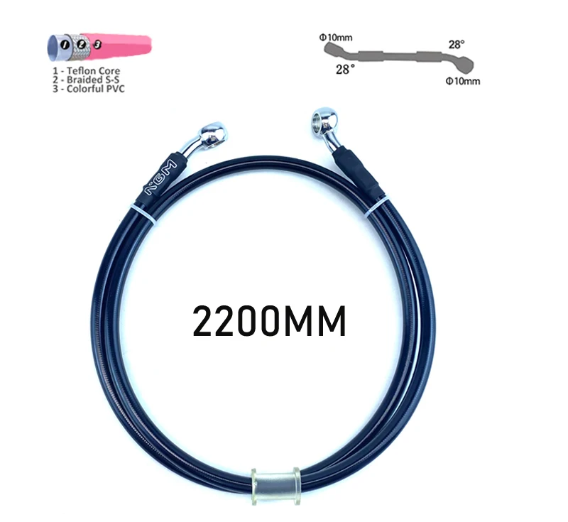 

Тормозной шланг для мотоцикла, велосипеда, питбайка, уличного велосипеда, квадроцикла, усиленный тормозной клатч из нержавеющей стали, линия маслопровода 40/95/110/220 см