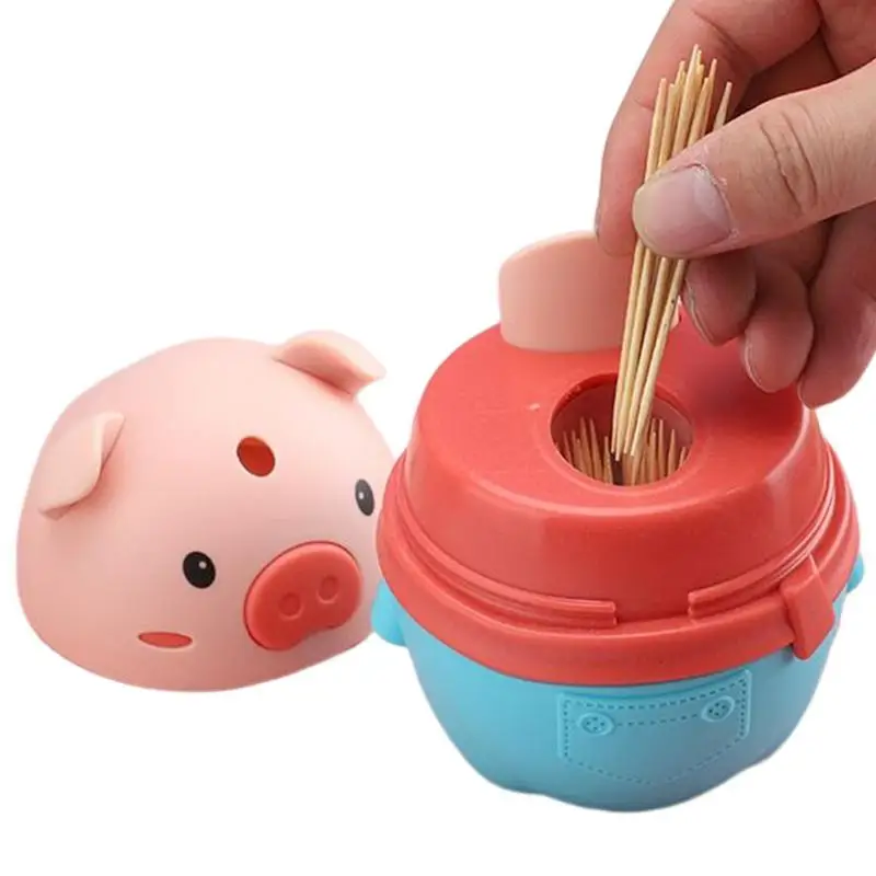 

Pig Toothpick Box Holder Toothpick Holder Storage Box Automatic Toothpick Dispenser Safe Container For Home And Office
