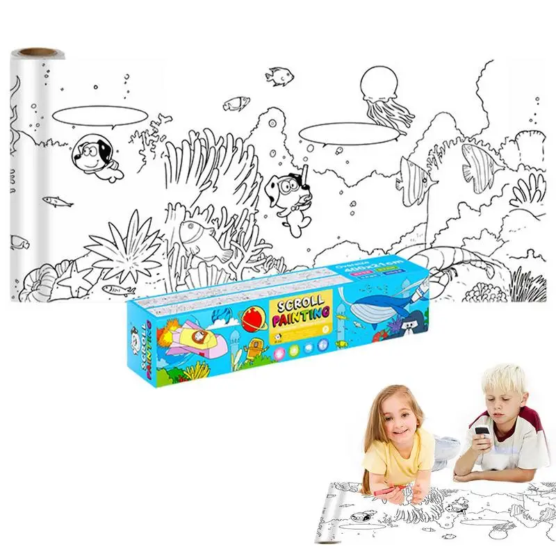 

Рулон бумаги для детского рисования, гигантская цветная бумага для малышей, игрушки для творчества и творчества, рулон непрерывной раскрас...