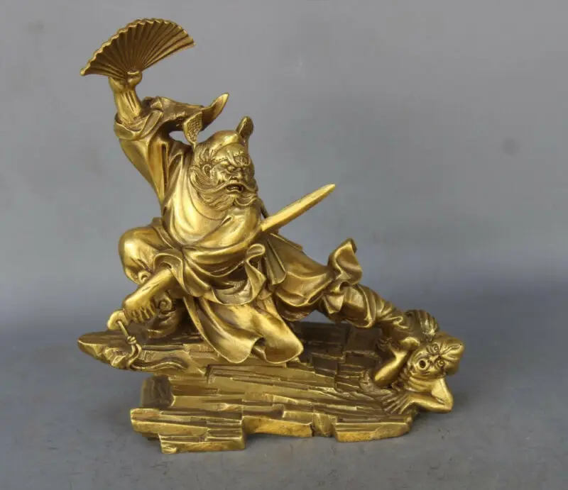 

Chinese Copper Myth Immortal Zhong Kui ChungKuel God Catch Demon Devil Statue