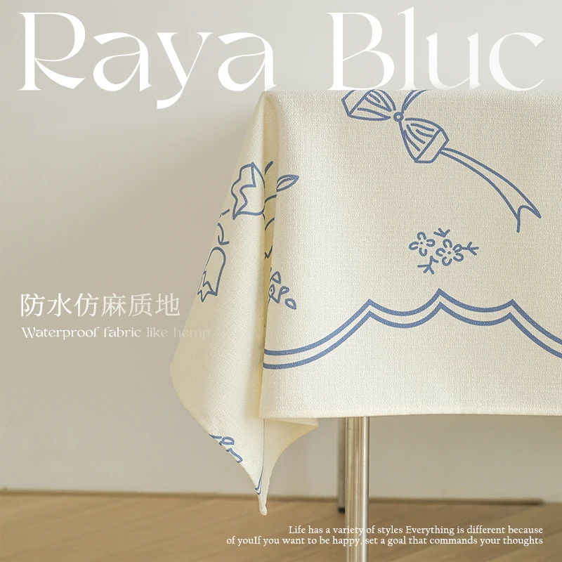 

Table cloth is washable, oil resistant, waterproof, and photographed. Tea table tablecloth