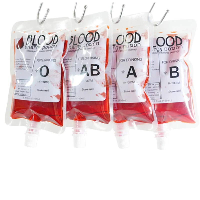

10pcs 150ml Halloween Cosplay Drink Container Bag Vampire Blood Pouch Props Zombie Beverage Drinks Bags Food Class PVC