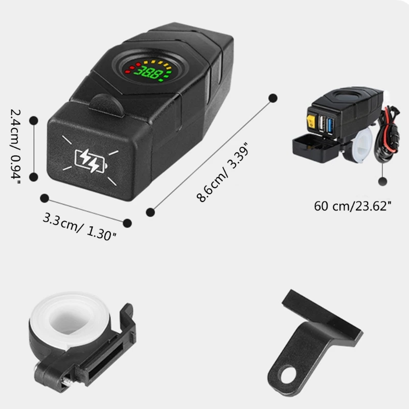 20-80 В руль электронного велосипеда USB зарядное устройство 24 36 48 60 QC3.0 адаптер для