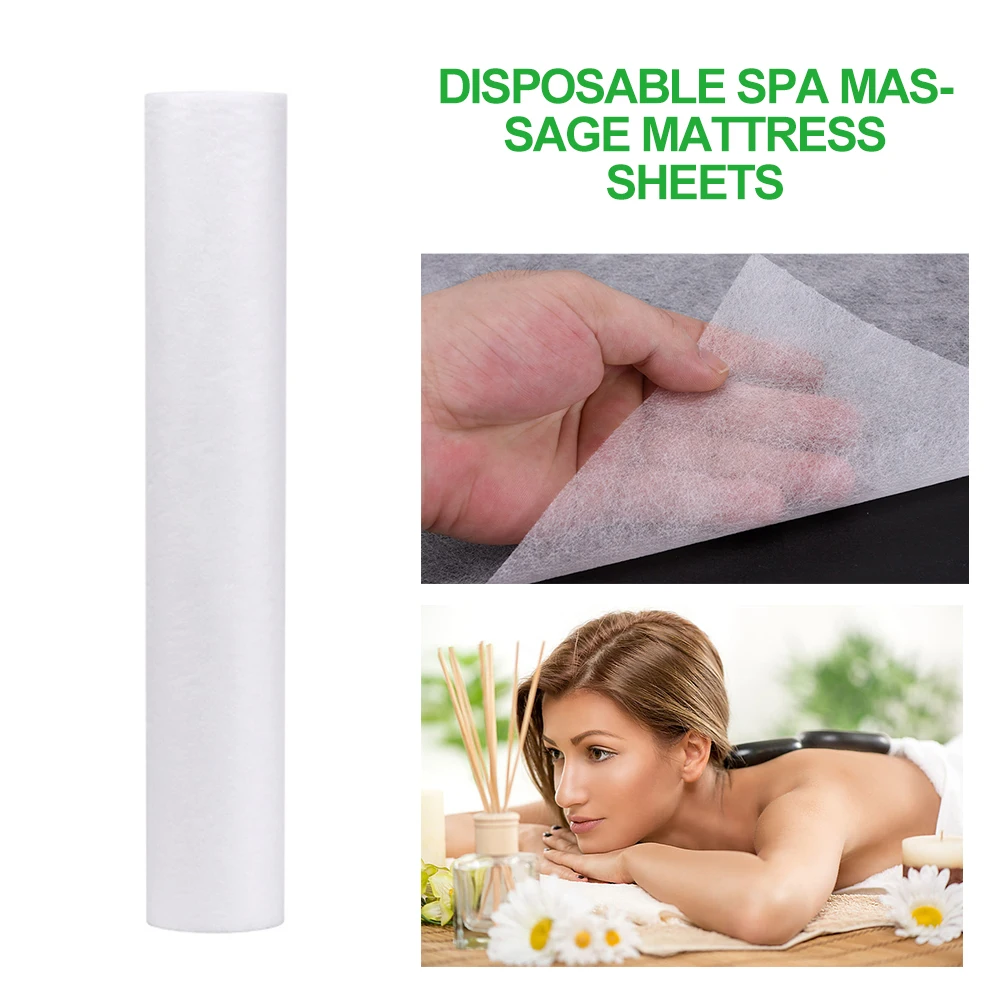 

1 Roll Spa Massage Mattress Sheets Salon Massage Bed Sheets Non-Woven Headrest Paper Roll Disposable Table Cover Skin Care Tool