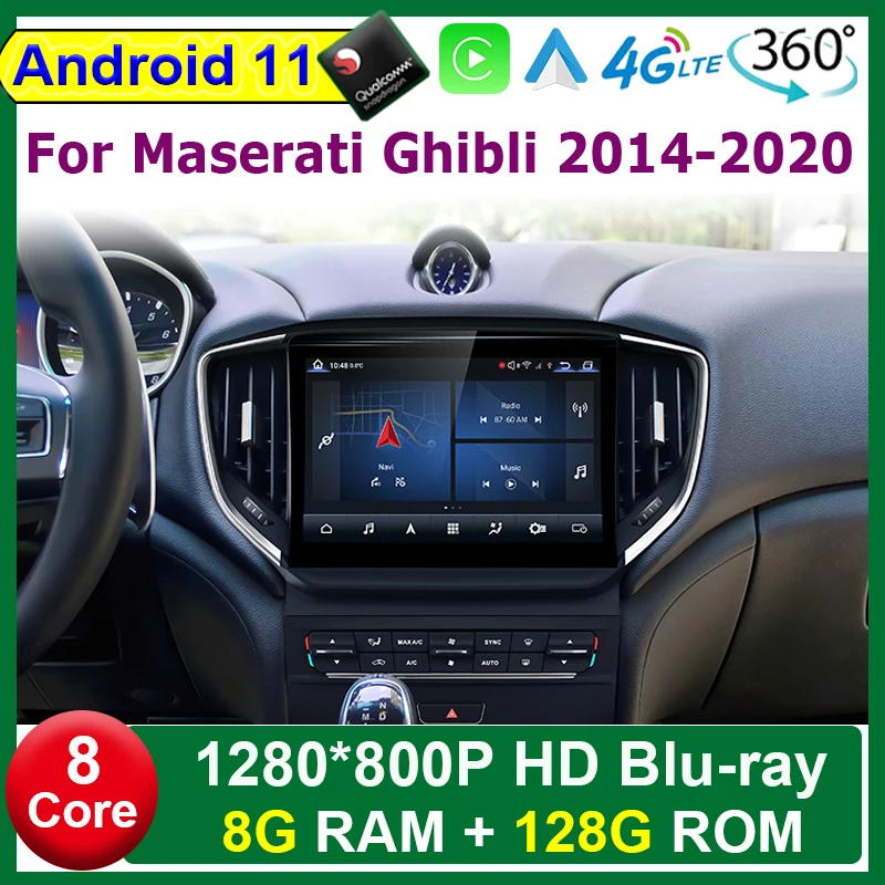 

10.26" Qualcomm Android 11 Car Multimedia Player Stereo Receiver Radio For Maserati Ghibli 2014-2016 with 4G LTE Carplay Auto
