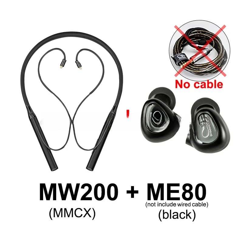 Беспроводной комплект Mw200 me80 mw200 адаптер с шейным ободом Hi-Fi аудио наушники ak4377a DAC