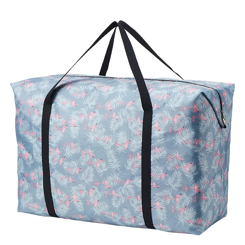 

Large Capacity Folding Duffle Bag Travel Clothes Storage Bags Zipper Printed Oxford Weekend Bag Portable Moving Luggage Bag Tote