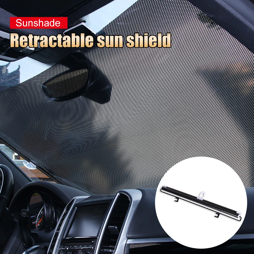 

Retractable Windshield Sun Shade Front Windscreen Cover Suction Cup Sunshade Reflective Foil UV Protection Foldable Sun Visor