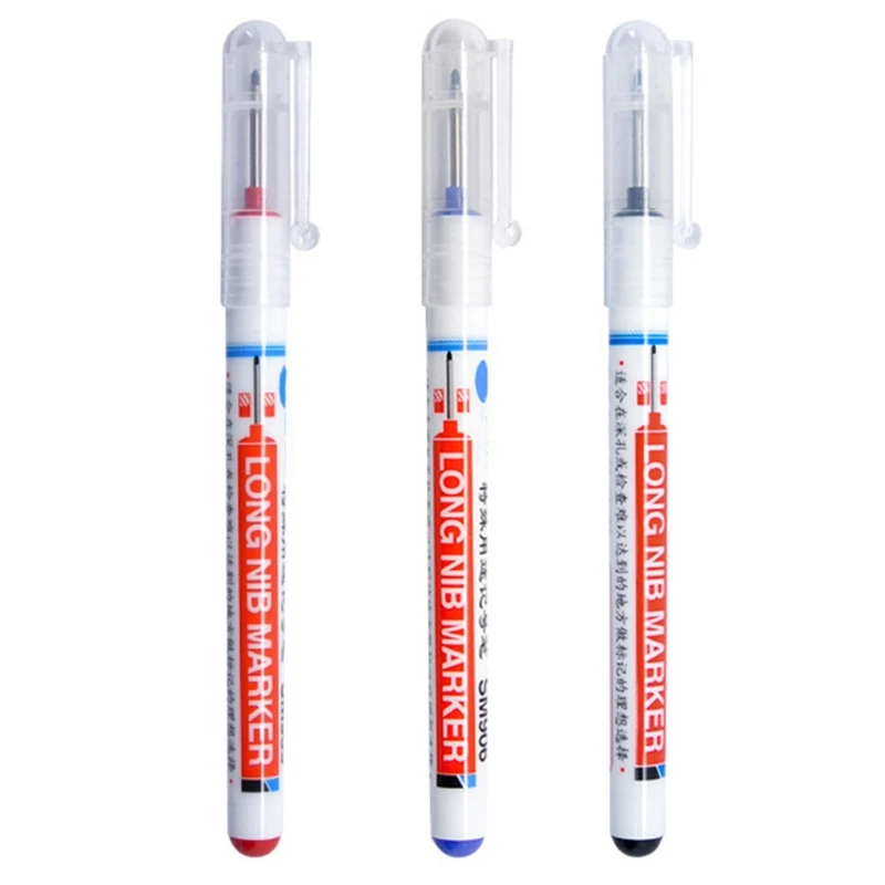 

Long Head Markers Bathroom Woodworking Decoration Multi-purpose Deep Hole Marker Pens Y98A