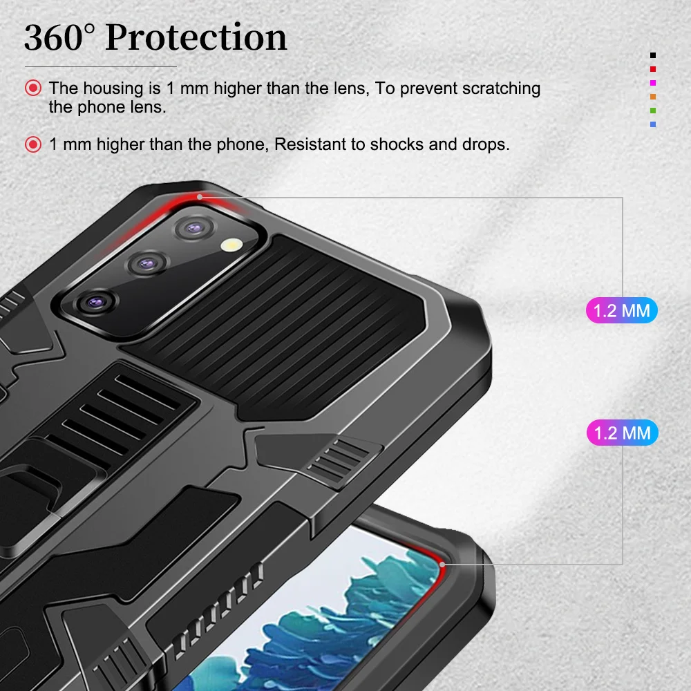 For Xiaomi Redmi Note 10 9 8 7 Pro 10S 9S Case Shockproof Armor Stand Cover Xiaomi Poco X3 M3 Pro F3 Mi 11 Lite 10T Pro Cases