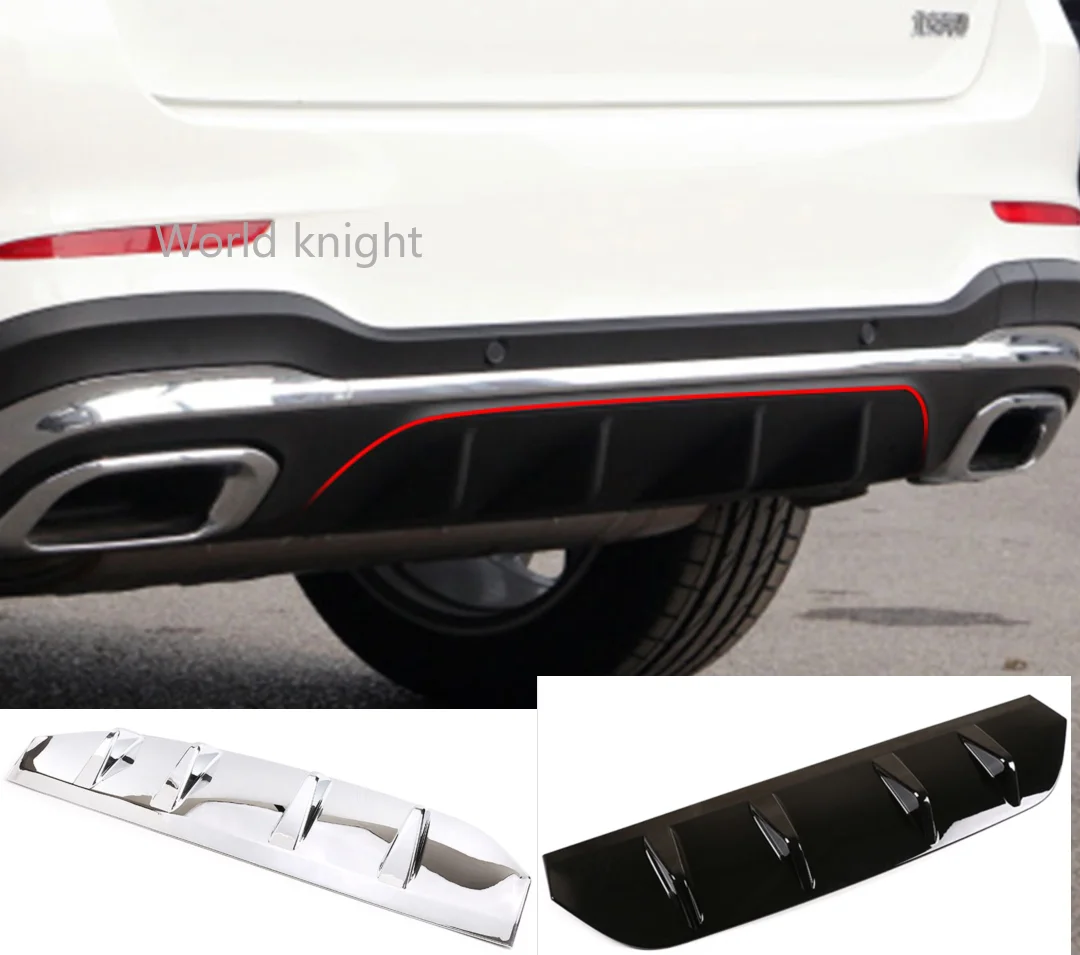 

For Mercedes-Benz GLC X253 2020-2021 ABS Black/Silver Car Rear Bumper Lower Guard Plate Decorative Sticker Car Accessories