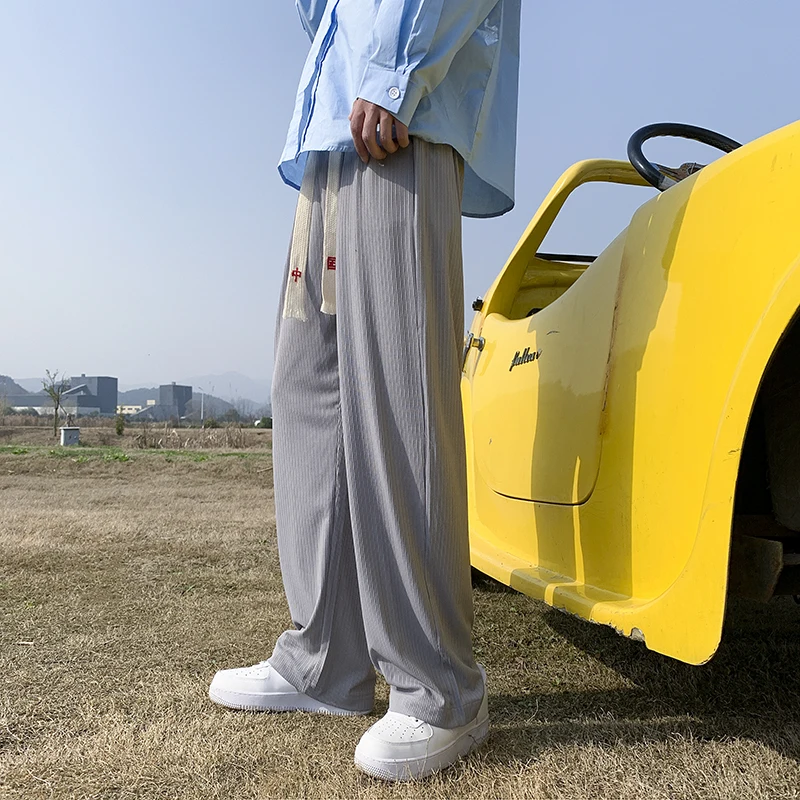 

Aesthetic Pants Men Straight Casual Sweatpants Men's Elastic Waist Sports Pants Harajuku Male Tracksuit Jogging Trousers