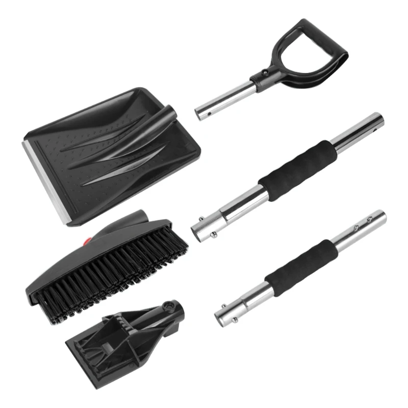 

124B Snow Shovel Kit 3-in-1 Brush Ice Scraper Collapsible Removable Design