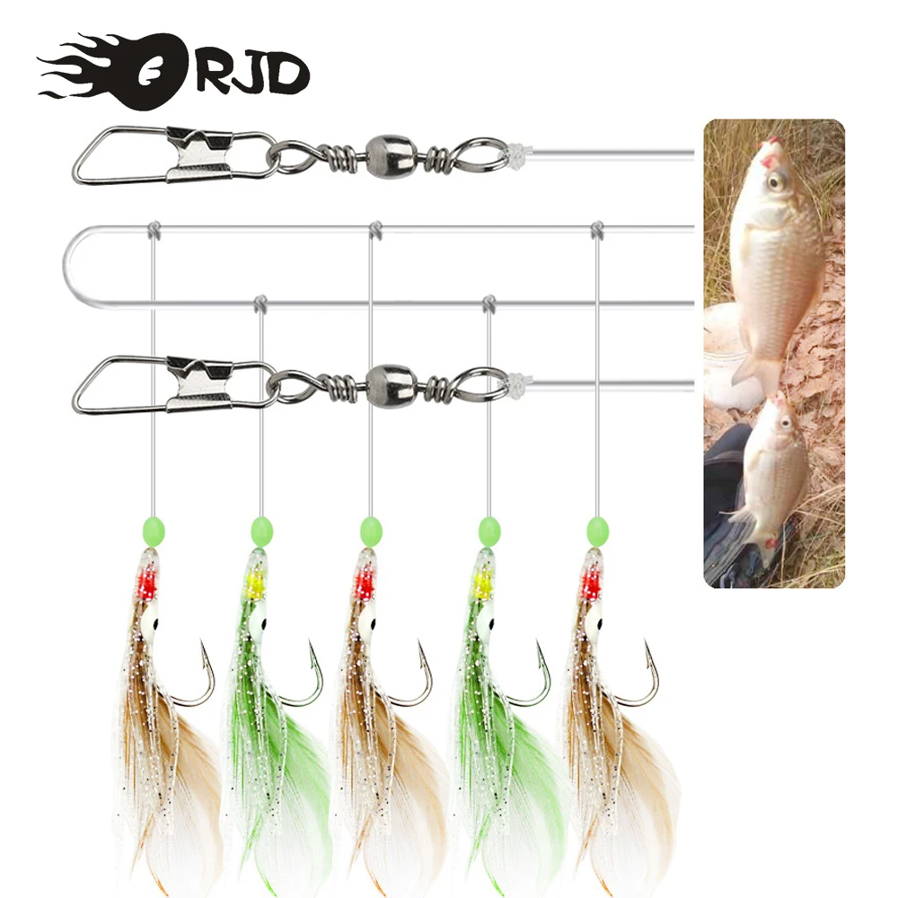 

Рыболовные крючки ORJD 7 #-15 #, искусственные крючки, рыболовные снасти, одинарный крючок с детской комбинацией, 6 маленьких крючков