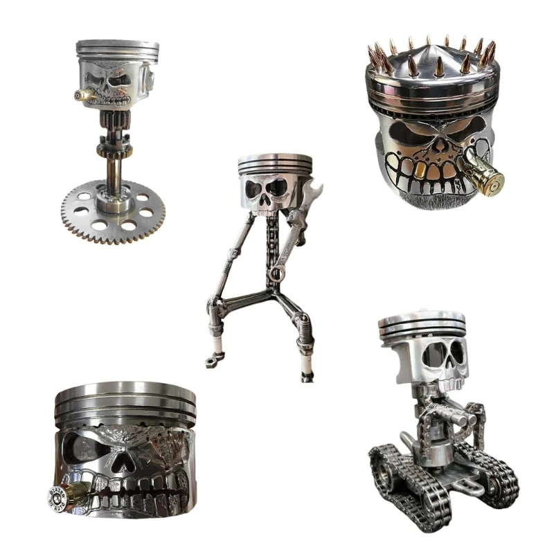 

Carving Piston Skull Face Resin Figurine New Year Party Decoration Gift Supplies