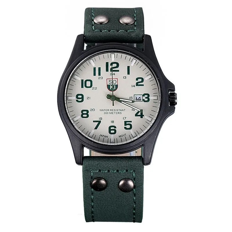 Мужские Аналоговые часы с технологией Uhren Mode Lassig Quarzuhr Leder 2022 Neue SOKI Luxus Armbanduhr Relogio