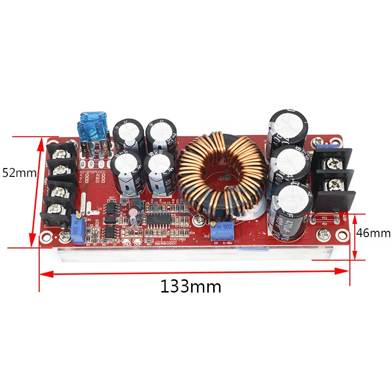 Преобразователь постоянного тока 1200 Вт 20 А Повышающий Модуль питания на выходе