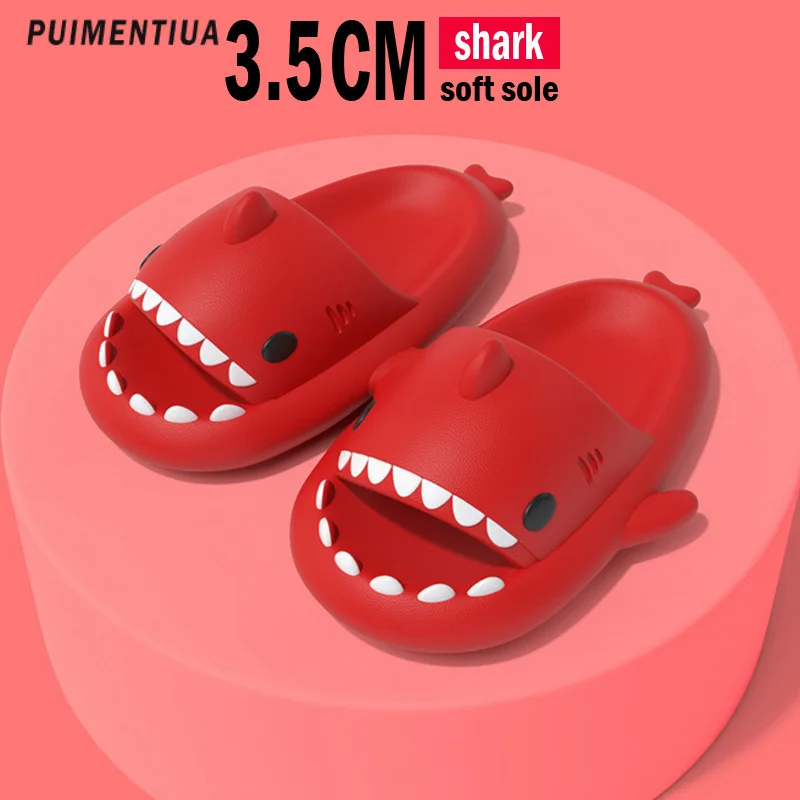 

Summer Shark Slippers Men Flip Flop Home Waterproof Shark Slides Women Couple Sandals Mens Shoes Non-Slip Thick Sole Slippers