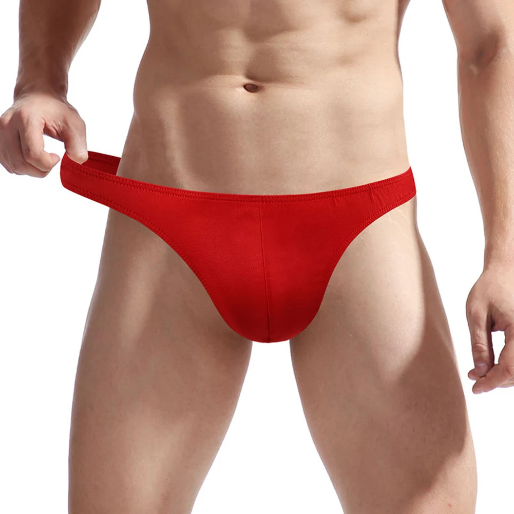 

Men Enhance Thong Shorts U Convex Pouch G-String Bikini Minikini Tangas Posing Underwear T-Back Underpants Hollow Out Breathable