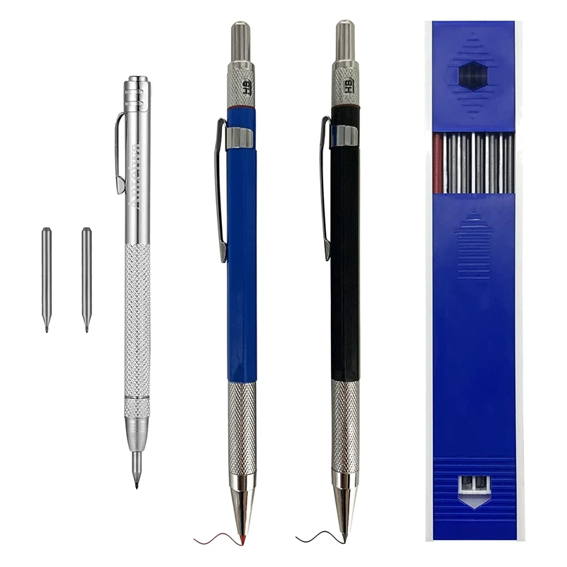 

Woodworking Tools Mechanical Carpenter Pencils Kit With 2 PCS Woodworking Pencils 1 PCS Scriber Marking Tool