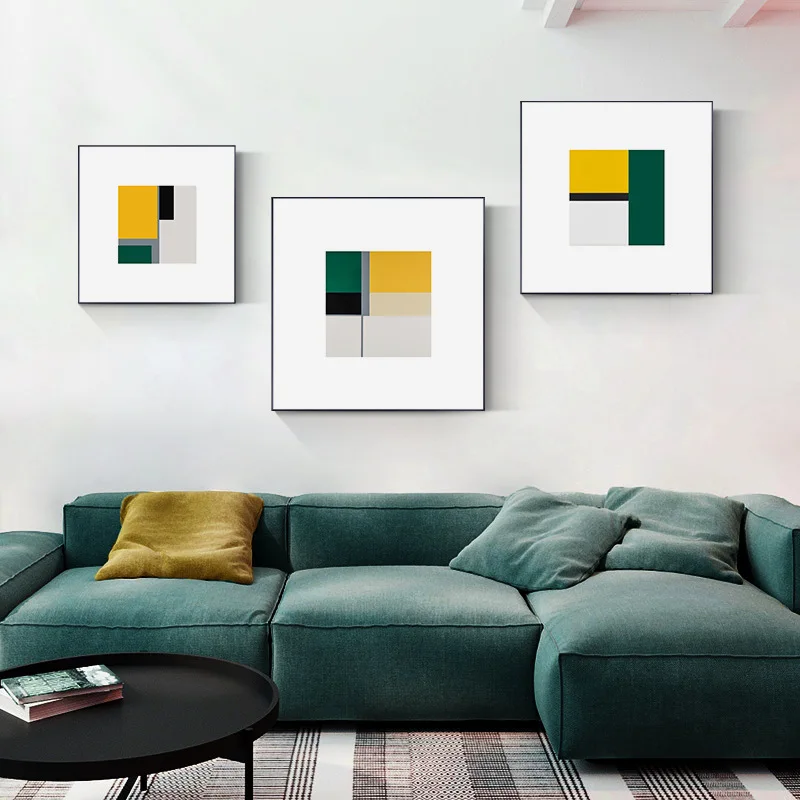 

Modern Minimalist Living Room Corridor Nordic Abstract Porch Decorative Painting Color Block Color Matching Bedroom Painting
