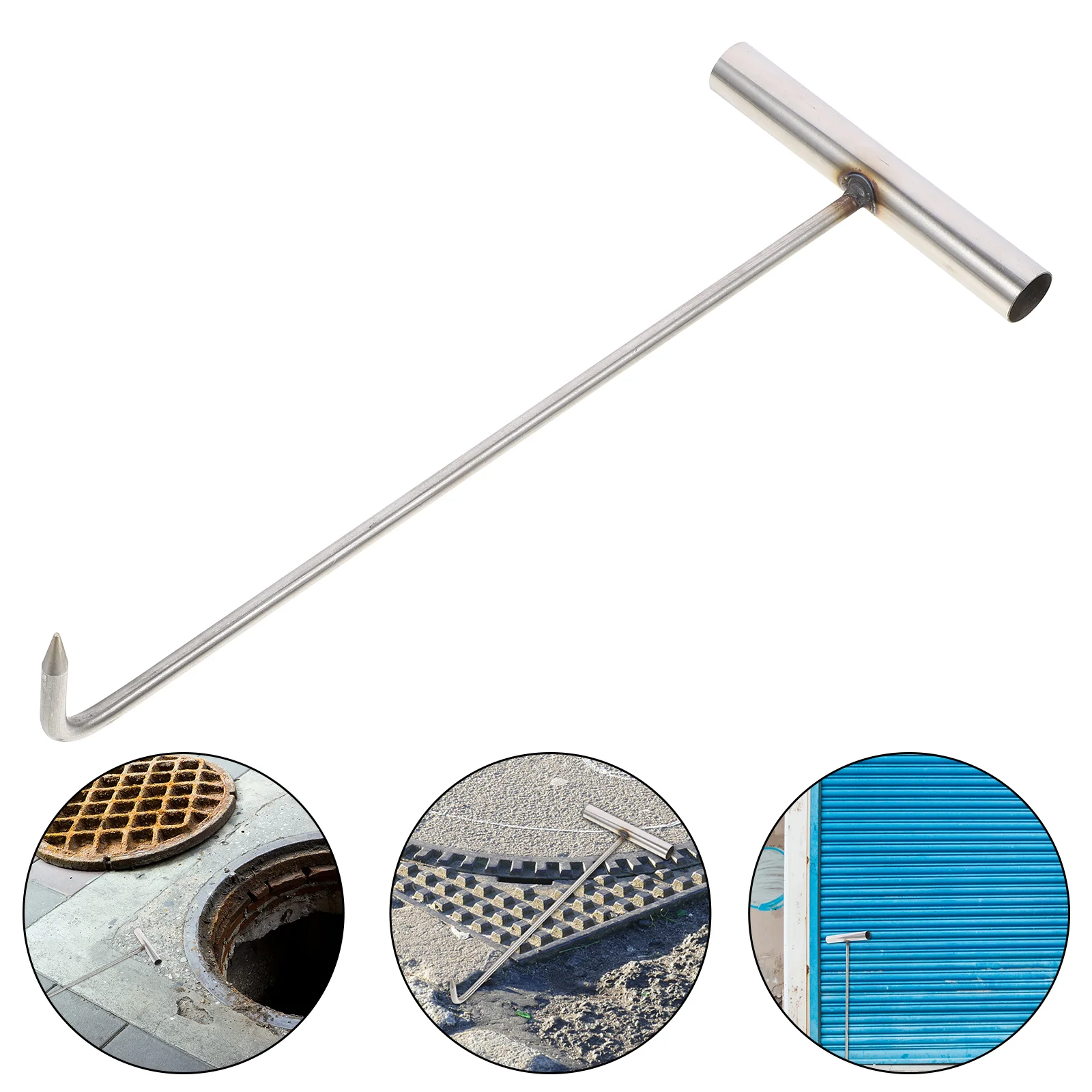 

T-hook Shaped Rolling Door Manhole Cover Lift Hooks Stainless Steel Pull Spring Well Roller Shutter Heavy Duty Hanging