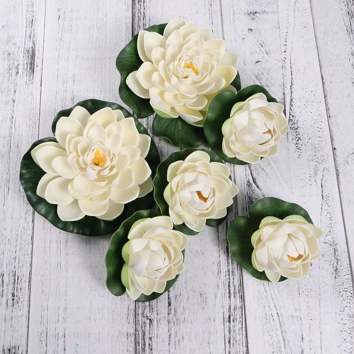 

Artificial Lily Water Pond Floating Flower Flowers Decor Pads Foam Pool Lilies Decoration Fake Tank Pad Aquarium Ponds Faux