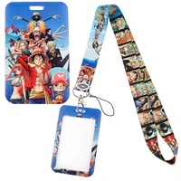 yq853 cartoon anime pirate boy keychain lanyard campus id card cover phone strap travel credit badge holder lariat cord jewelry