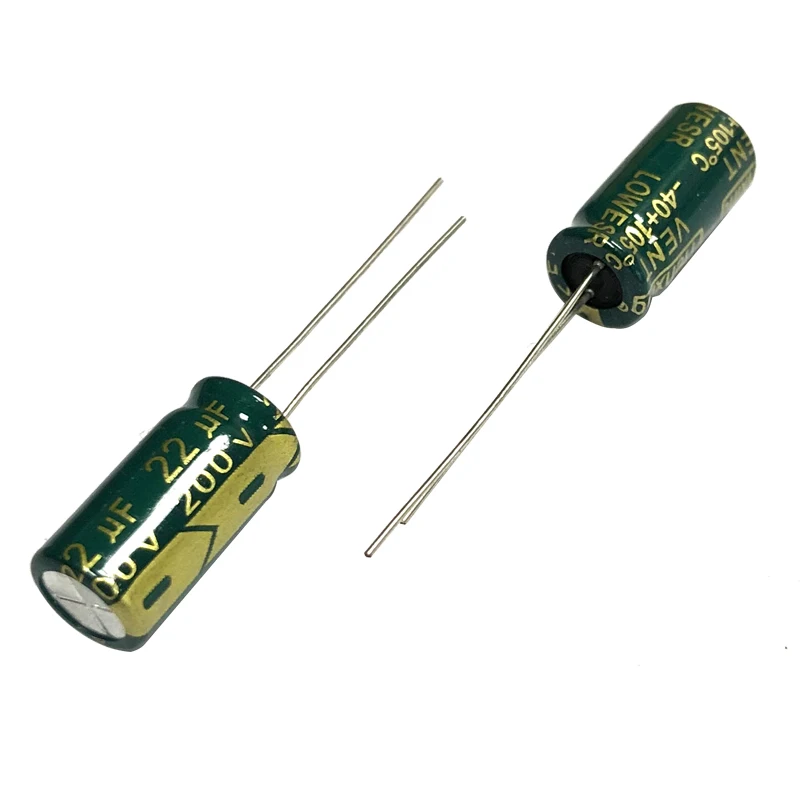 Фото 200v22uf 8x16mm Алюминиевый электролитический конденсатор 22uf 200v 22mf 200wv 22mfd 200vdc 33uf 47uf 68uf 100uf 220uf 330uf 200v №1