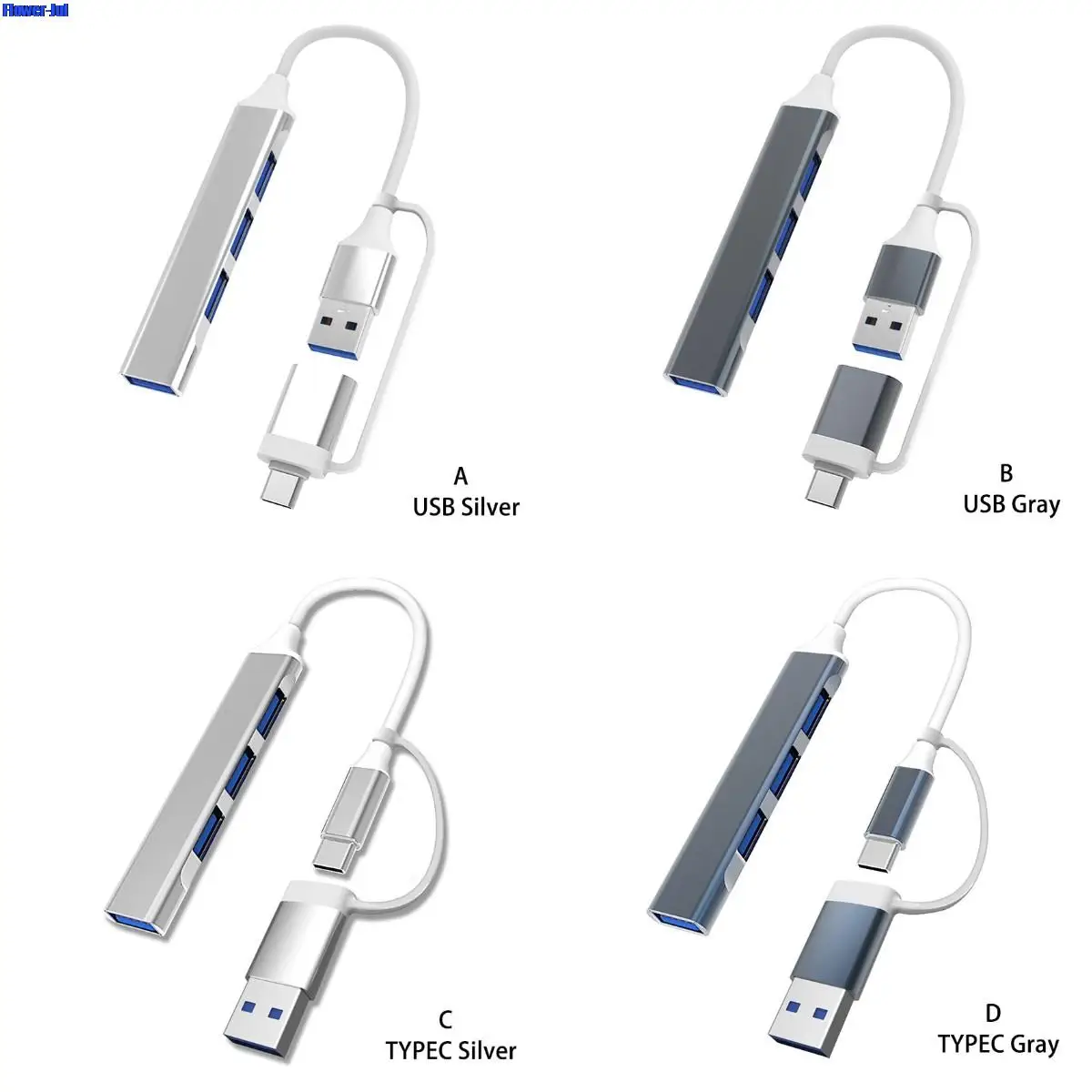 

2 IN 1 USB 3.0+TYPE-C 3.1 Plug 4 Port USB2.0/3.0 Hub OTG Cable For PC Laptop Phone Mobile Hard Disk U Mouse Keyboard Printer