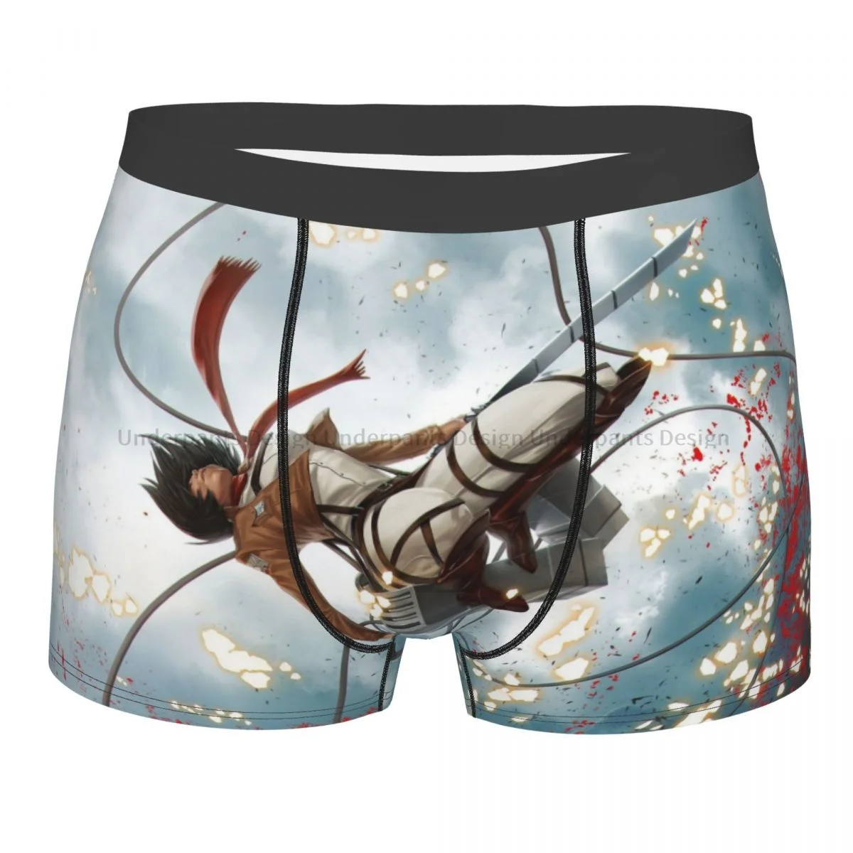 

Attack on Titan Giant Fighting Anime Mikasa Ackerman Flowers Underpants Homme Panties Male Underwear Sexy Shorts Boxer Briefs