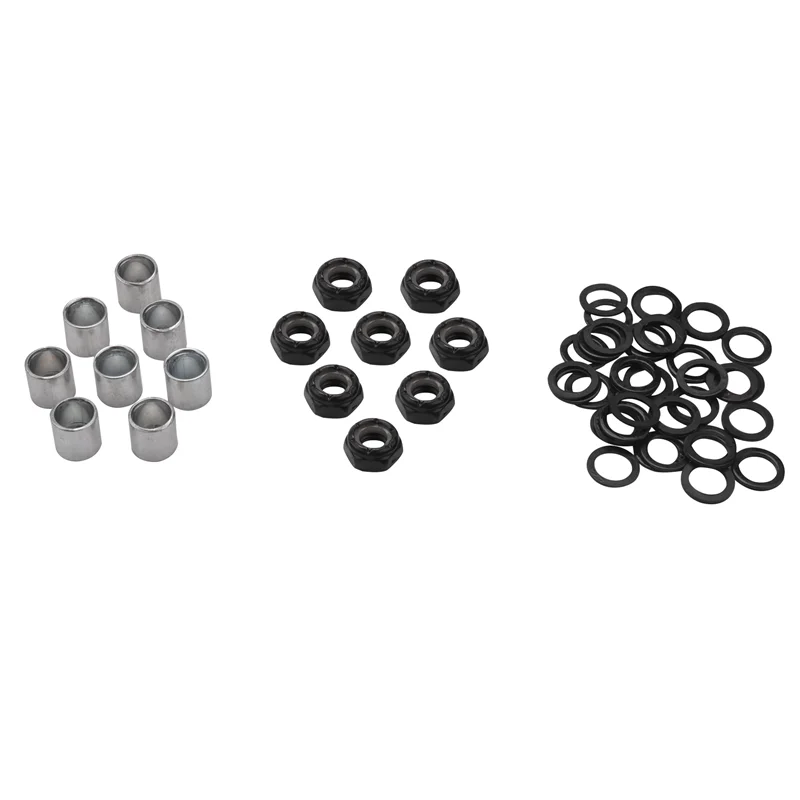 

56 Pieces Skateboard Truck Hardware Kit Includes Spacers, Axle Nuts and Speed Rings for Skateboard and Longboard
