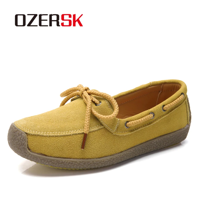 Кроссовки OZERSK женские замшевые, плоская платформа, шнуровка, повседневные лоферы, криперы из черной ткани, летняя обувь