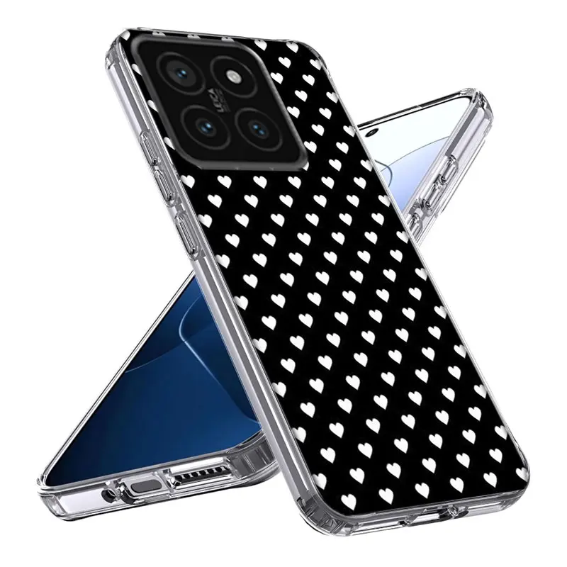 Черно-белый защитный прозрачный чехол в горошек для телефона Xiaom Mi 12 12T 11T 10T 9T 13 11 10