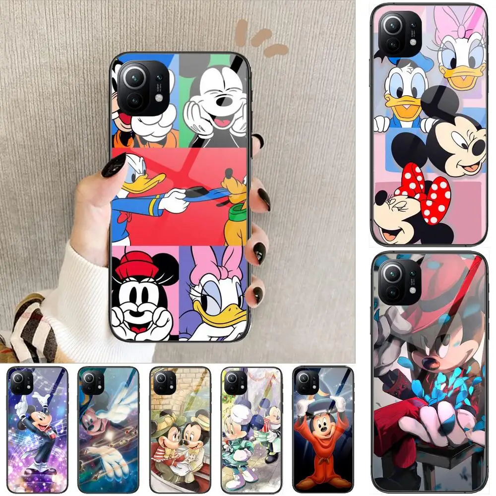 

Mickey and Minnie Tempered Glass Phone Case For Redmi Xiaomi 11 Lite pro Ultra 10T 10 9 8 MIX 4 Cover Silicone shell Cases