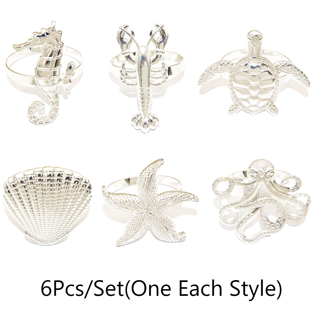 

Кольца для салфеток TNDVEE золотые набор из 6 штук