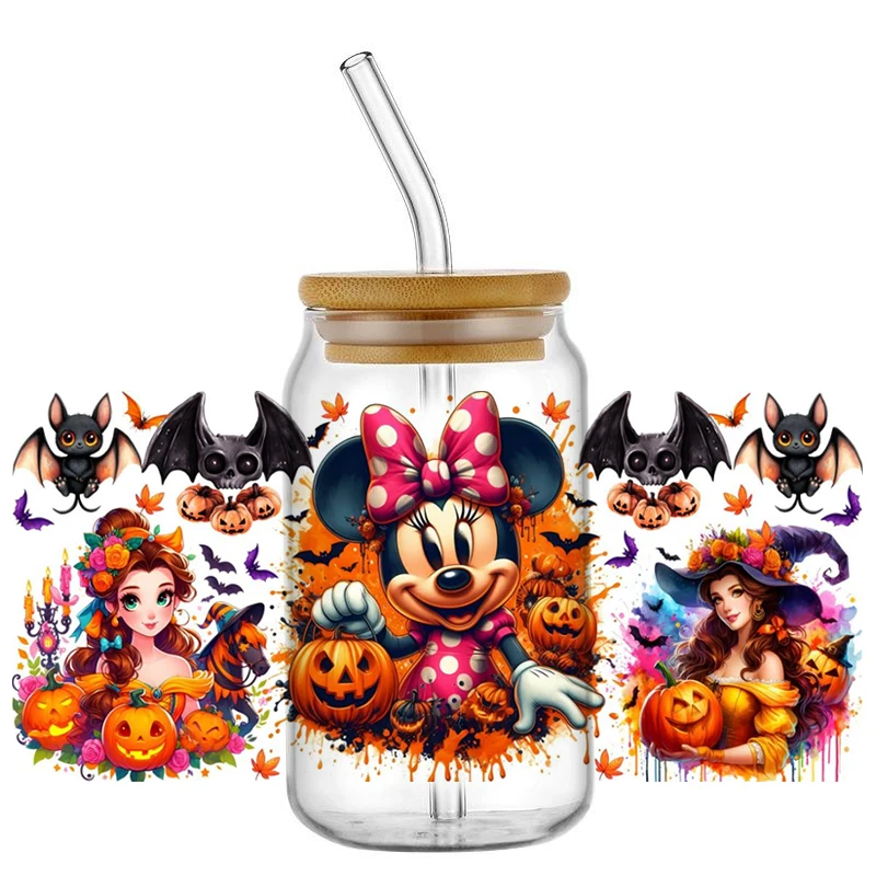 Национальная обертка для чашки Daqing All Saints' Day Minnie Mickey UV DTF водонепроницаемые