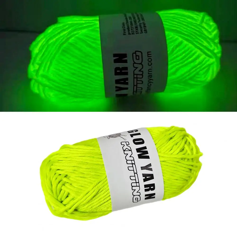 Useful Luminous Yarn Glow in The Dark Lightweight Household Hand-woven Crochet Yarn  Glowing Yarn    Glowing Yarn 1 Roll images - 6