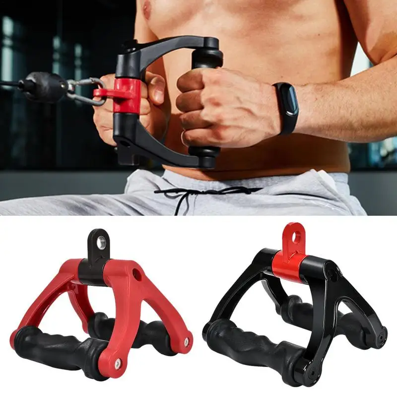 

Lat Pulldown Grip Press Down Exercise Handle Double D Row Nonslip Cable Machine Accessories For Home Gym Equipment Core Strength